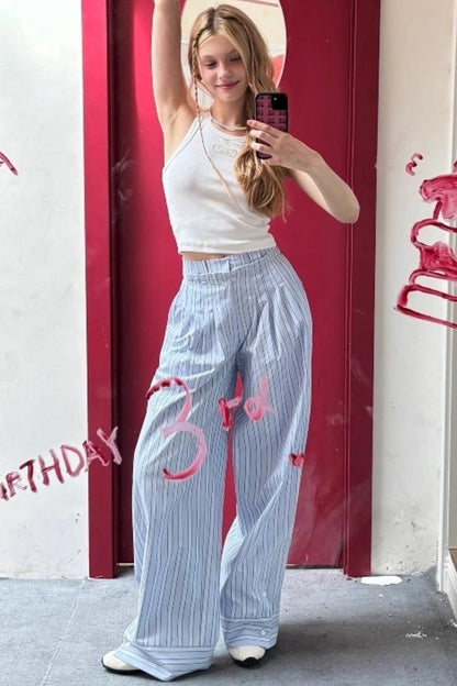 Vintage Blue Wide-Leg Pants