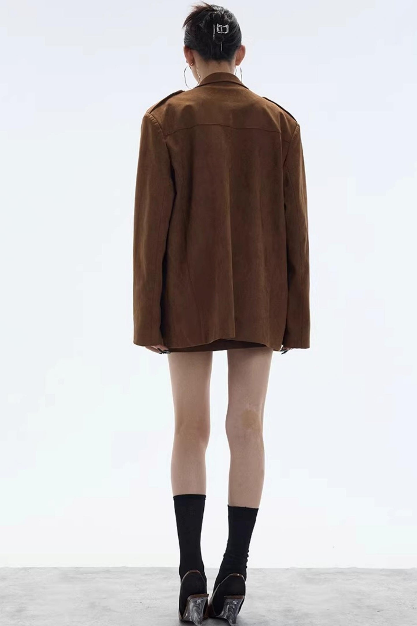 Hazelnut Suede Mini Skirt