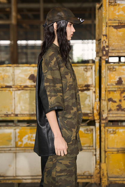 Leather Patchwork Shirt