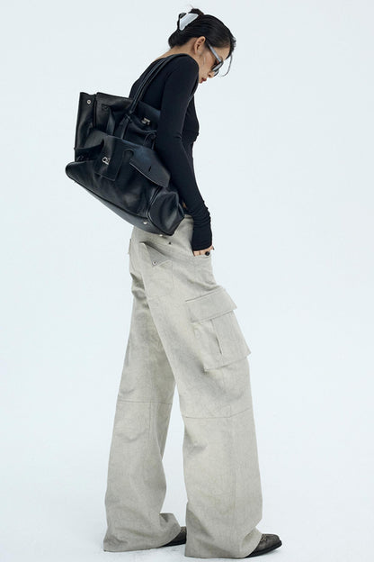 Retro Distressed Glacier Cargo Pants