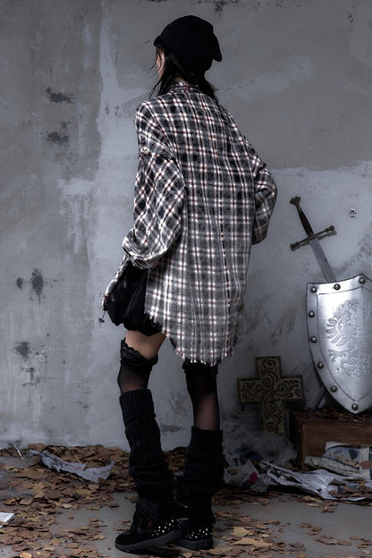 Gray Plaid Punk Shirt