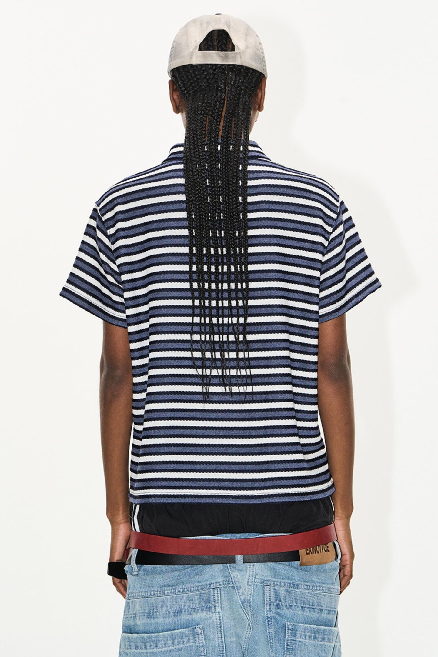 Striped Embroidered Polo Tee