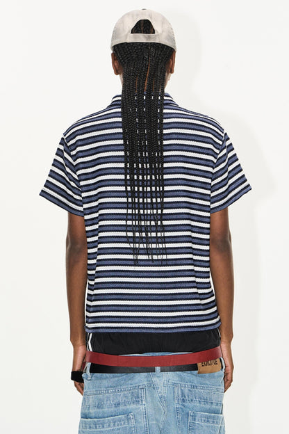 Striped Embroidered Polo Tee