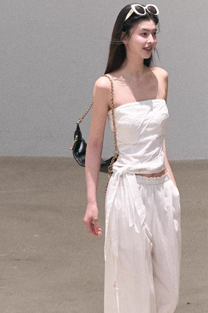 Lyocell Linen Hollow-Out Top Set-Up