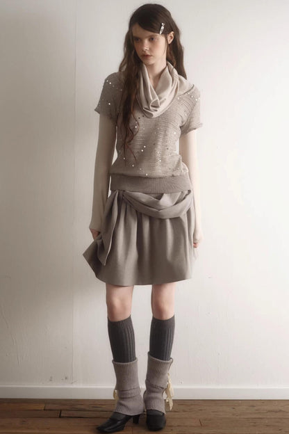 Misty Khaki Knit Top