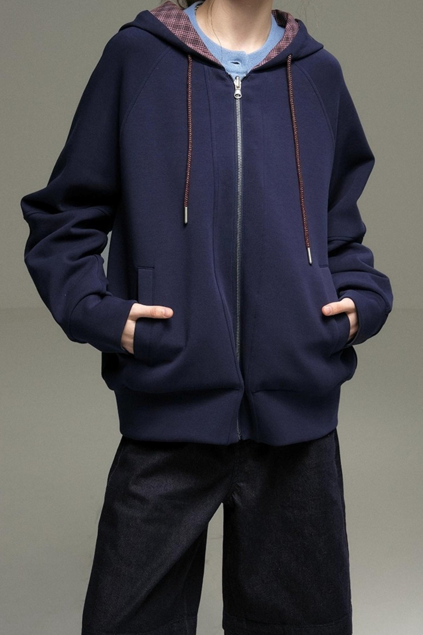 Layer Plaid Hooded Jacket