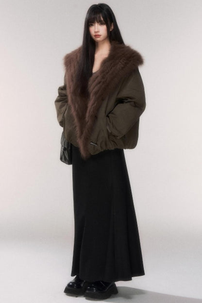 Thick Wool A-Line Skirt