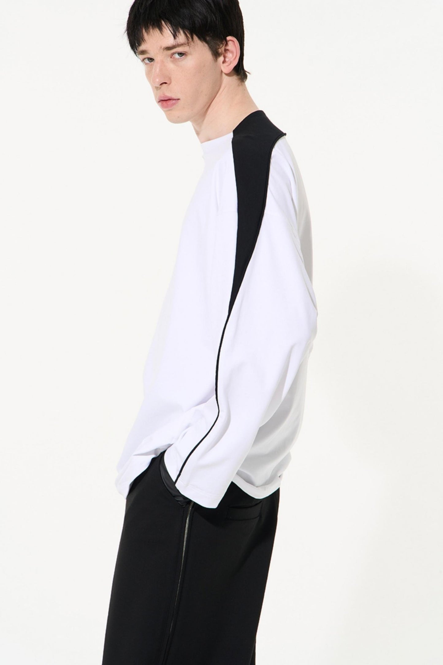 Striped Embroidered Crew Sweatshirt