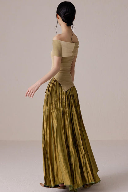 Pleated Fairy Bustier with A-line Swing Skirt