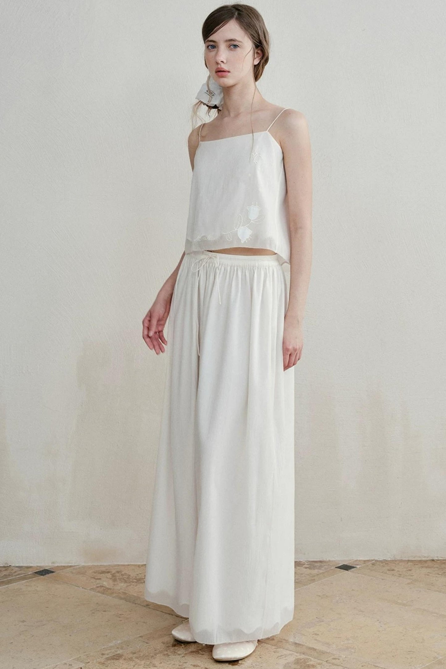 Lily of the Valley Embroidered Camisole Set-Up