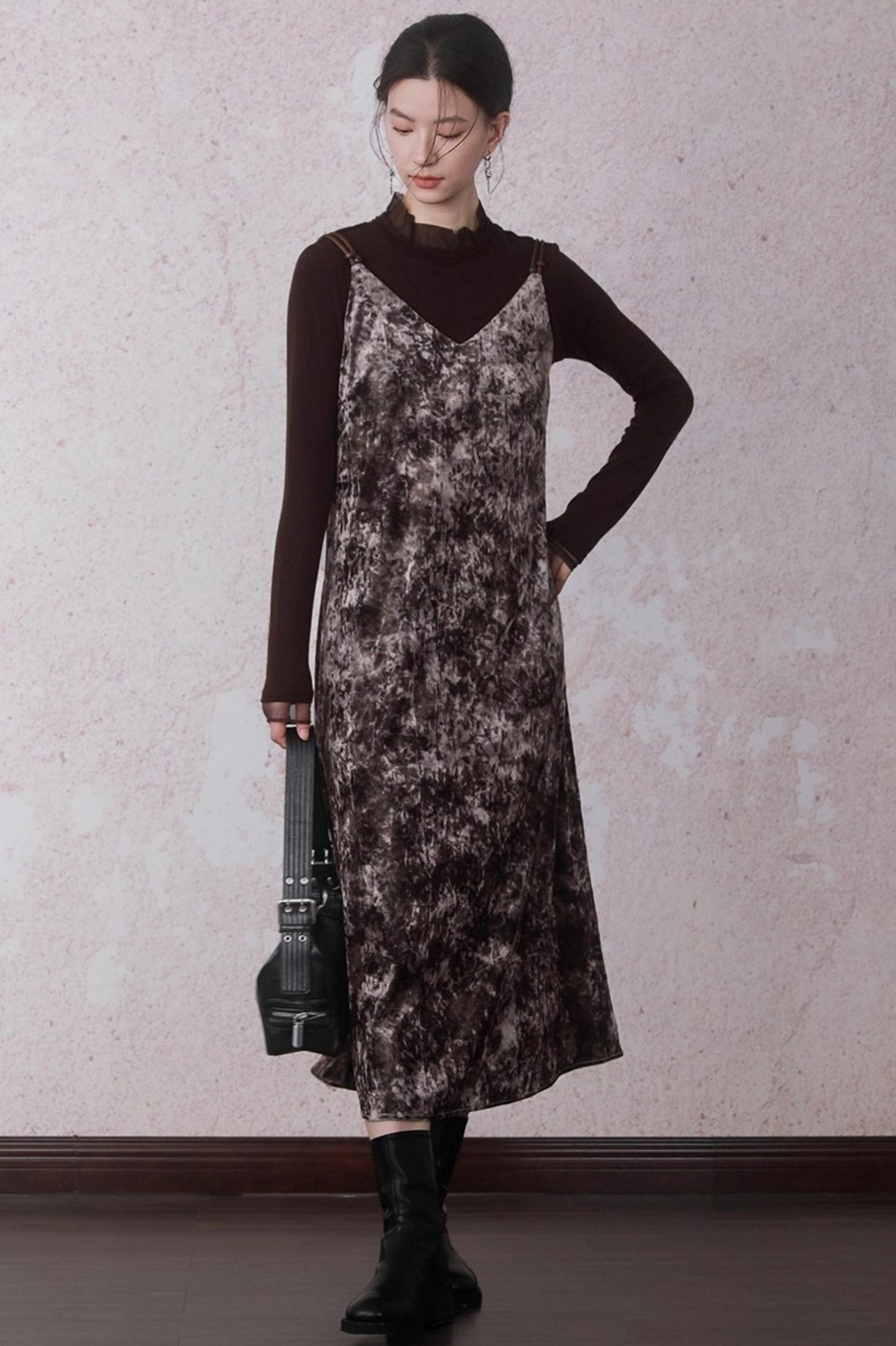 Chestnut Tie-Dye Slip Dress