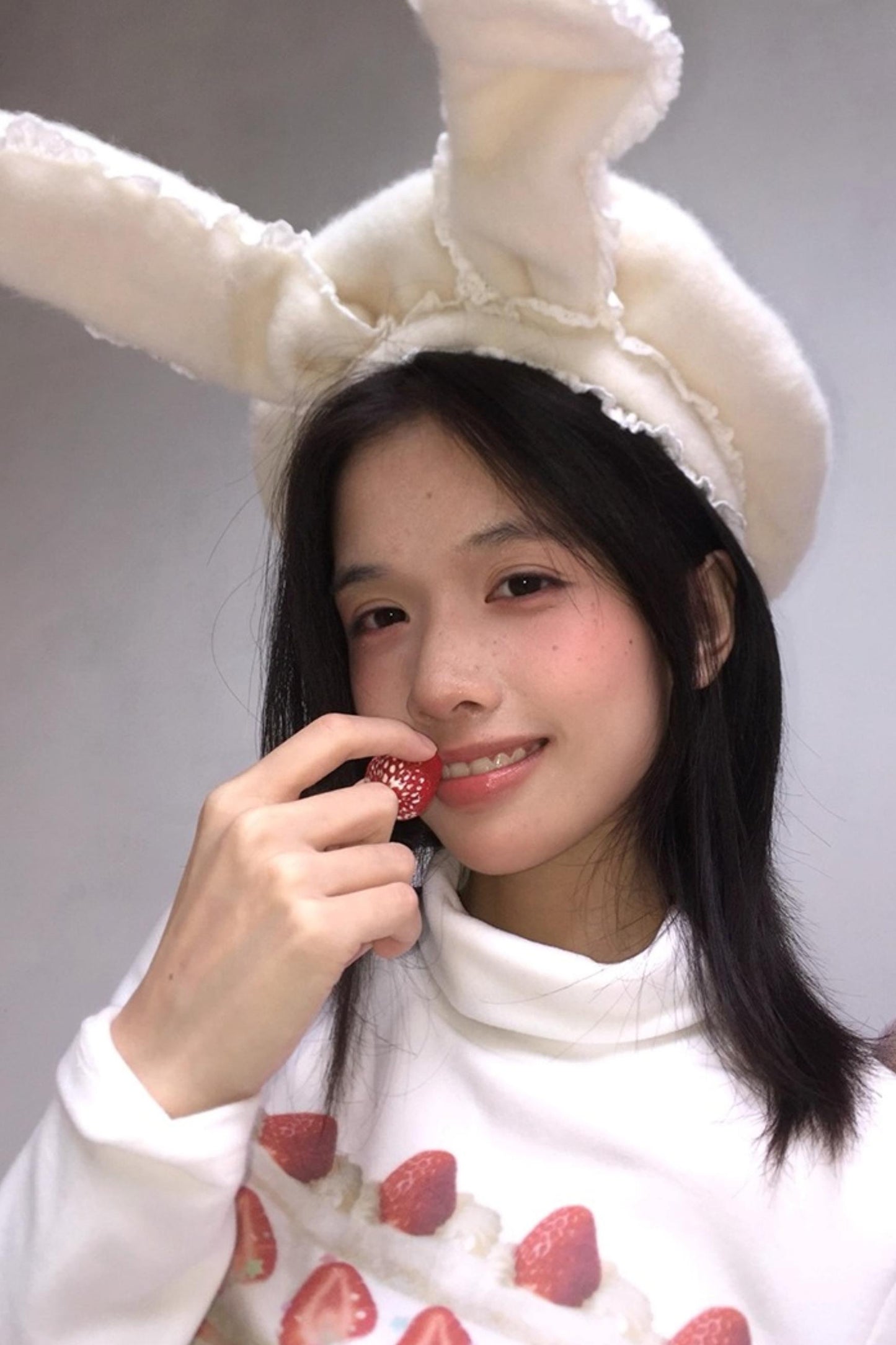 Happy Birthday Strawberry Cake Turtleneck Top