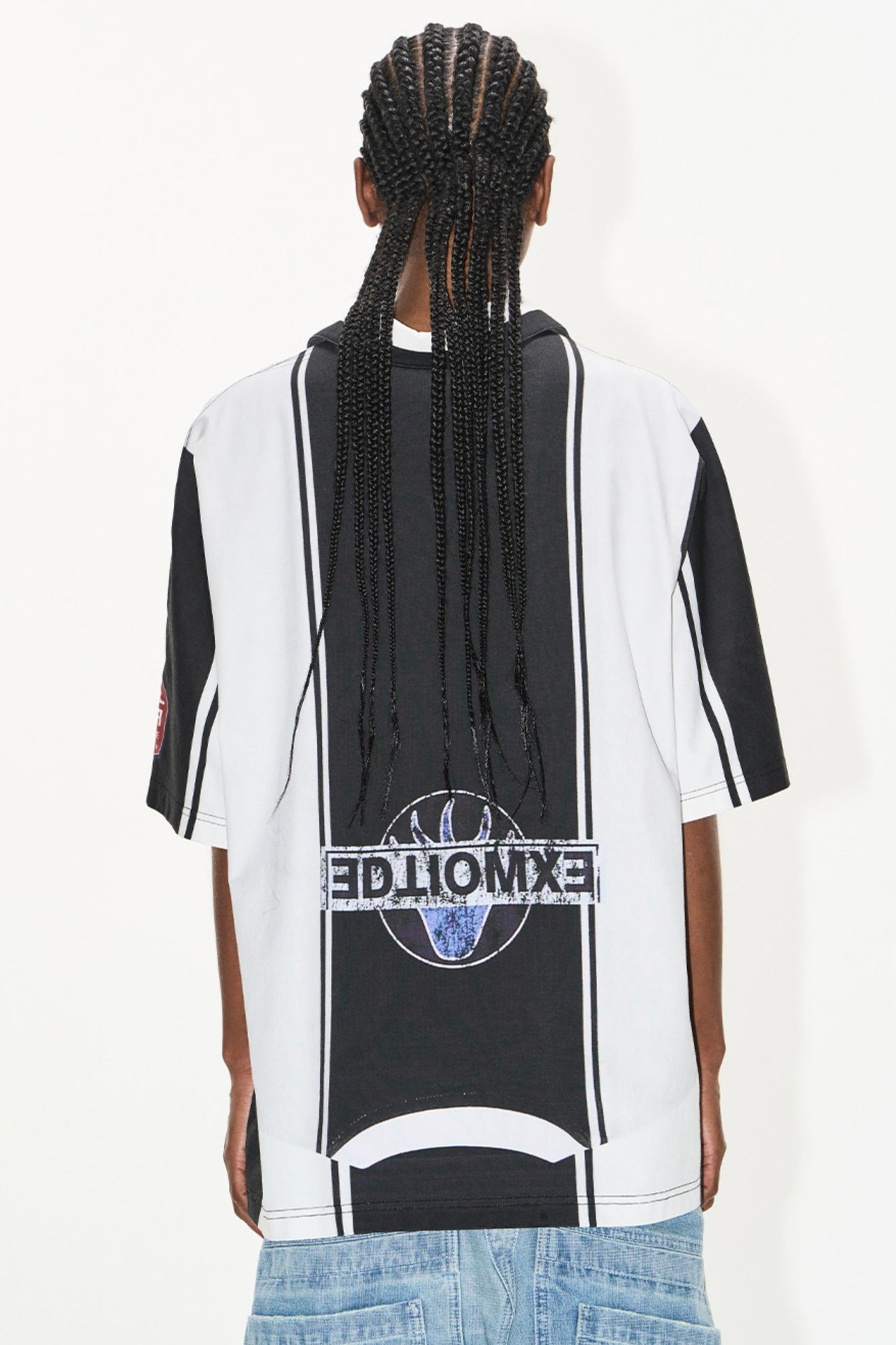 Striped V-Neck Polo Tee