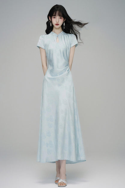 Chic Jacquard Summer Cheongsam Dress