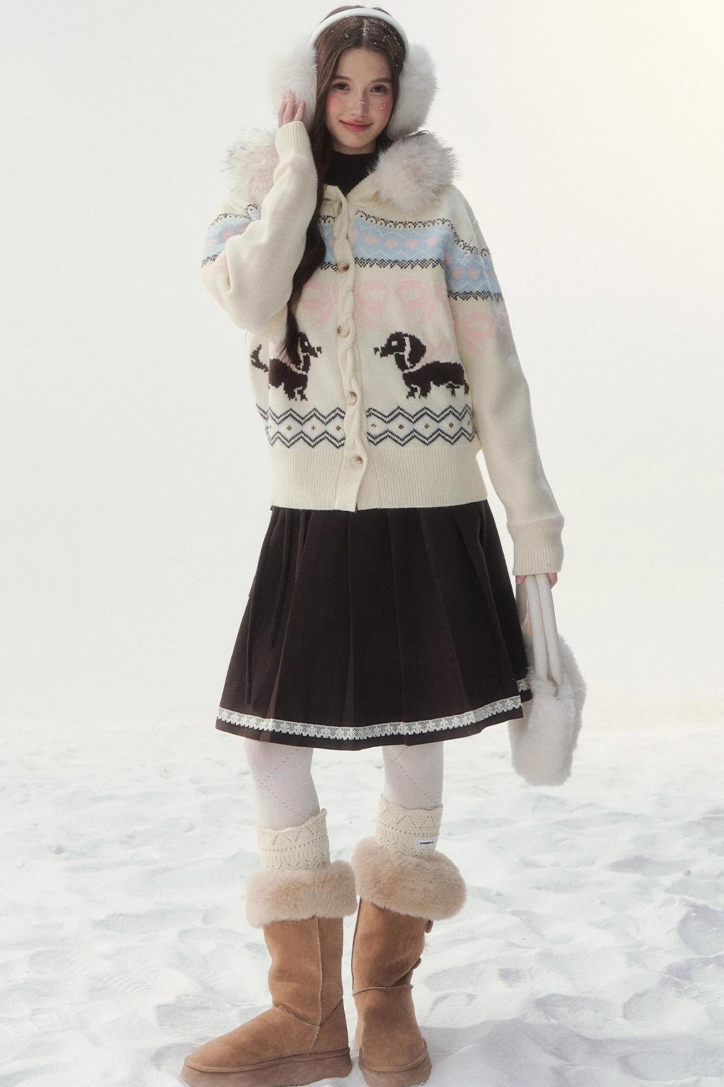 Retro Fair Isle Dachshund Sweater Jacket