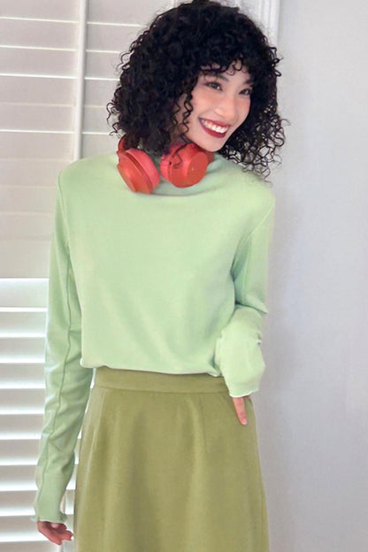 High Neck Design Knit Top