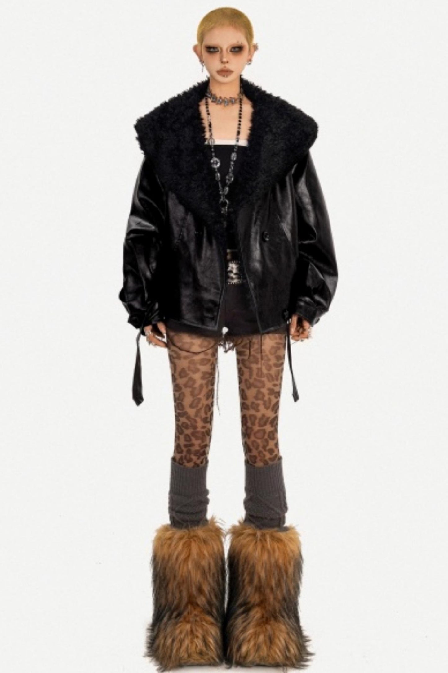 Retro Gothic Fur Collar Jacket