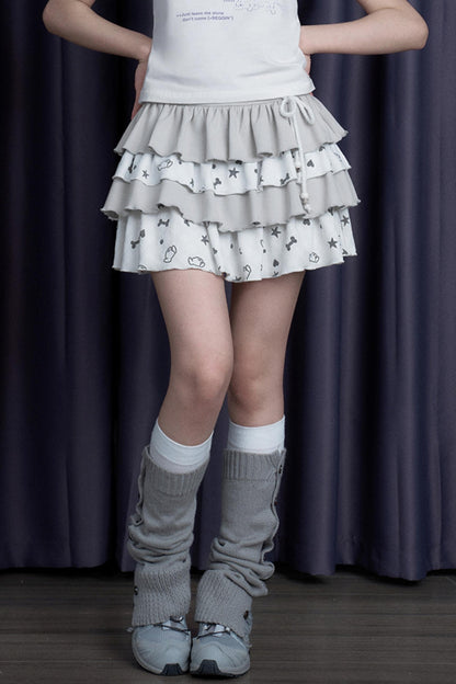 Chic Gray & White Skirt