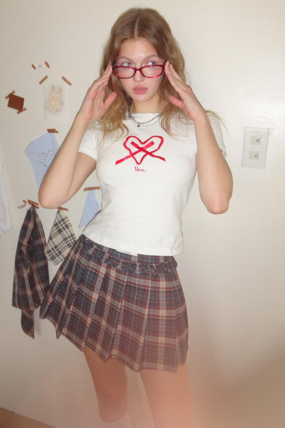 Vintage Plaid Ruffle A-Line Skirt