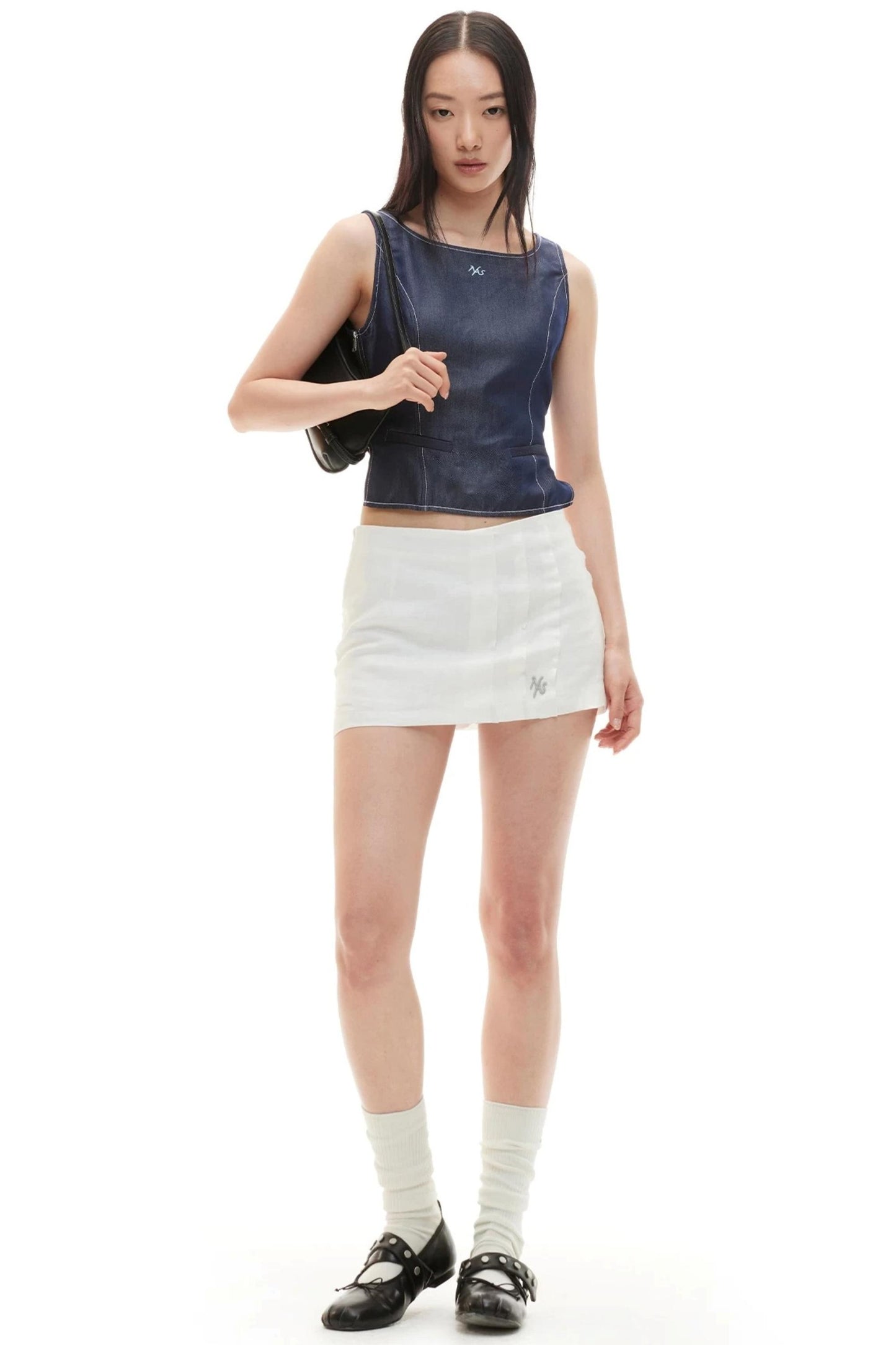 Backless Lyocell Denim Vest