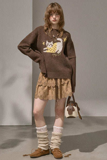 Cute Slouch Knit Sweater Top