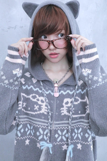 Ghost Ancient Cat Ear Hooded Jacket