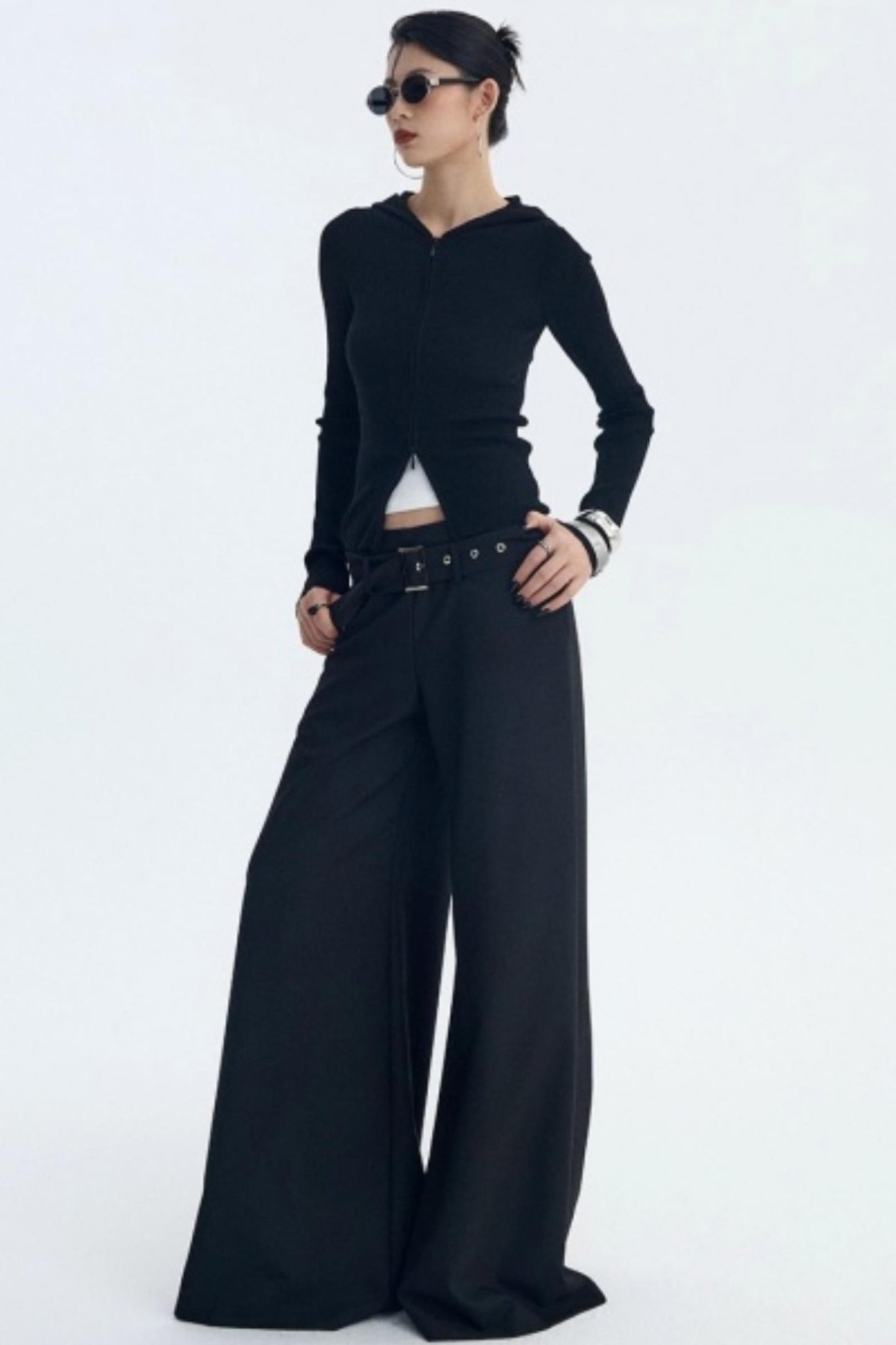 Wool Blend Hooded Cardigan