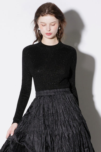 Superfine Wool Half-High Collar Top