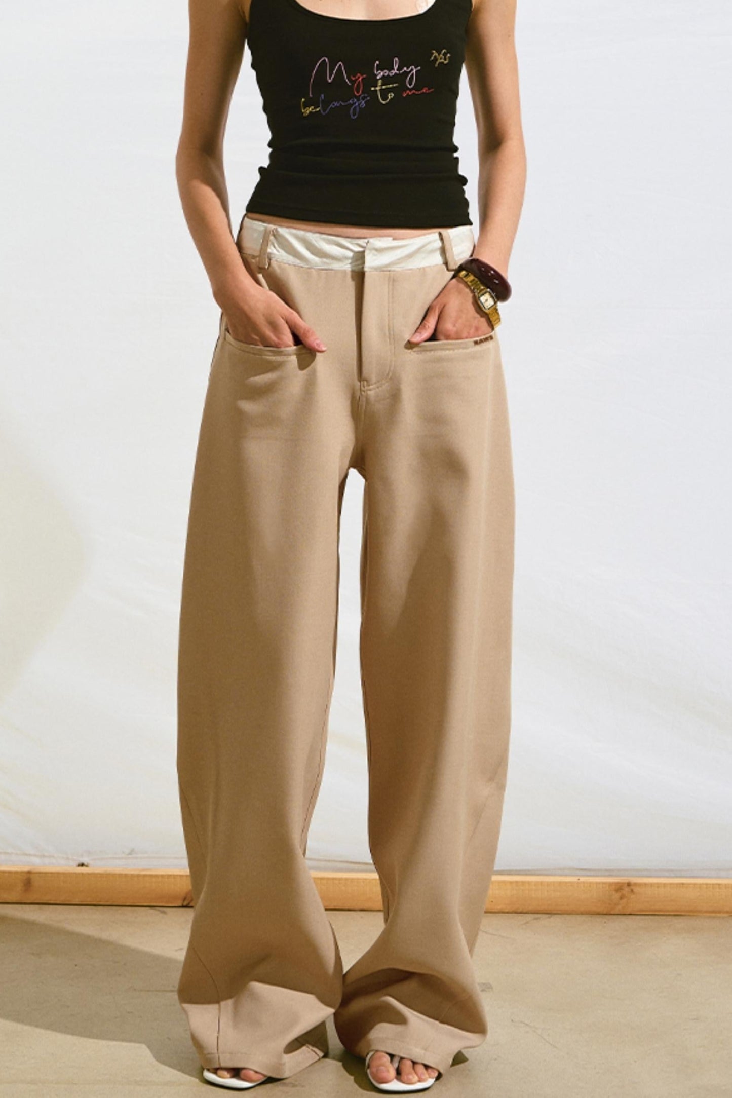 Retro Satin Slim Fit Pants