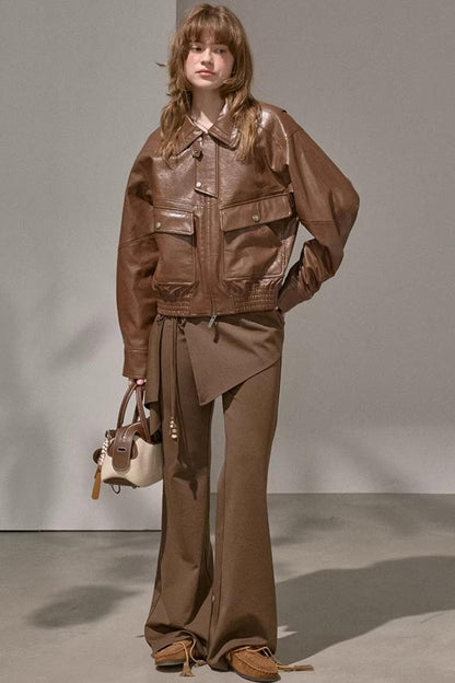 Patchwork Irregular Flared Pants