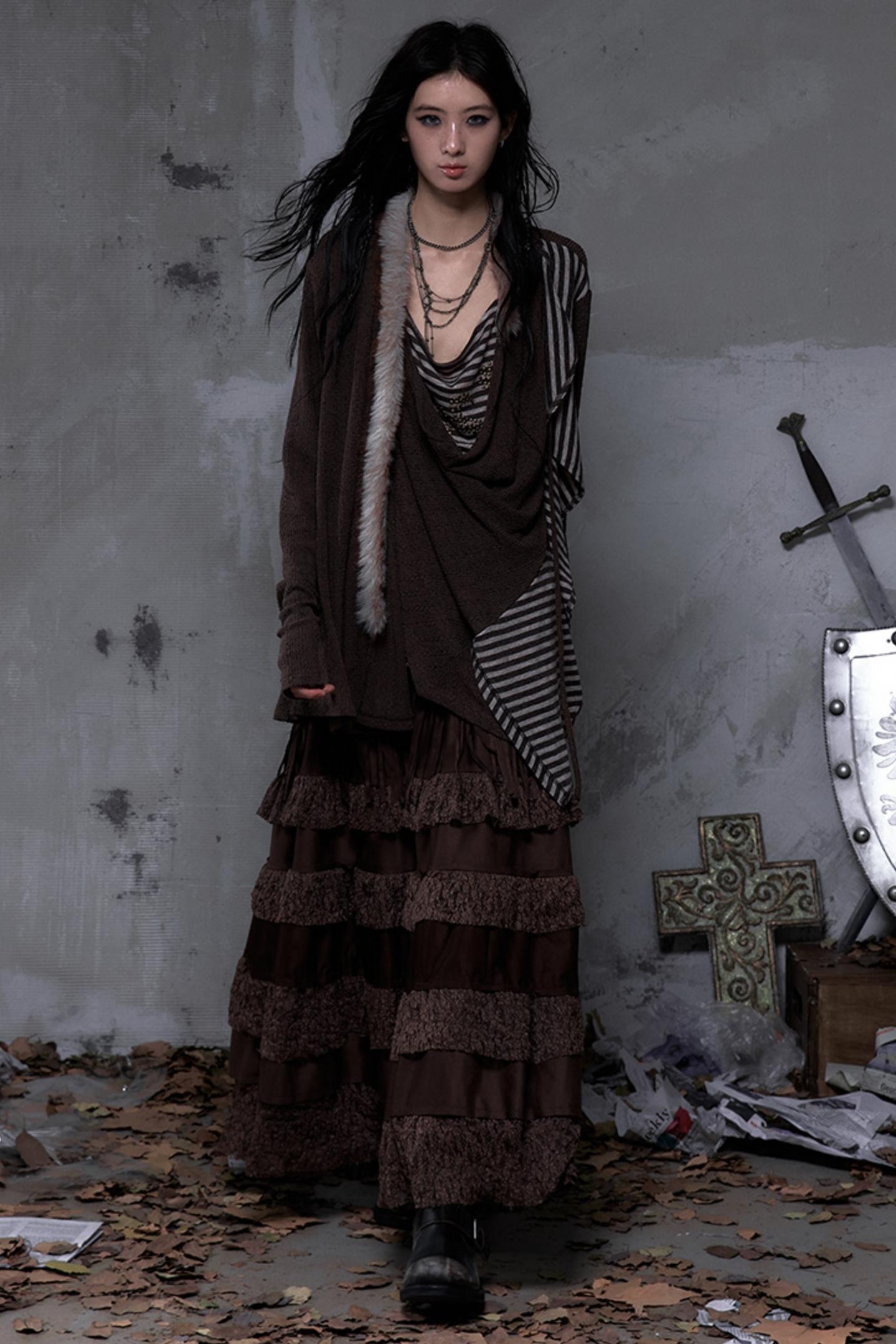 Lace Suede Tassel Skirt