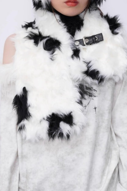 Rebirth Plush Patchwork Scarf