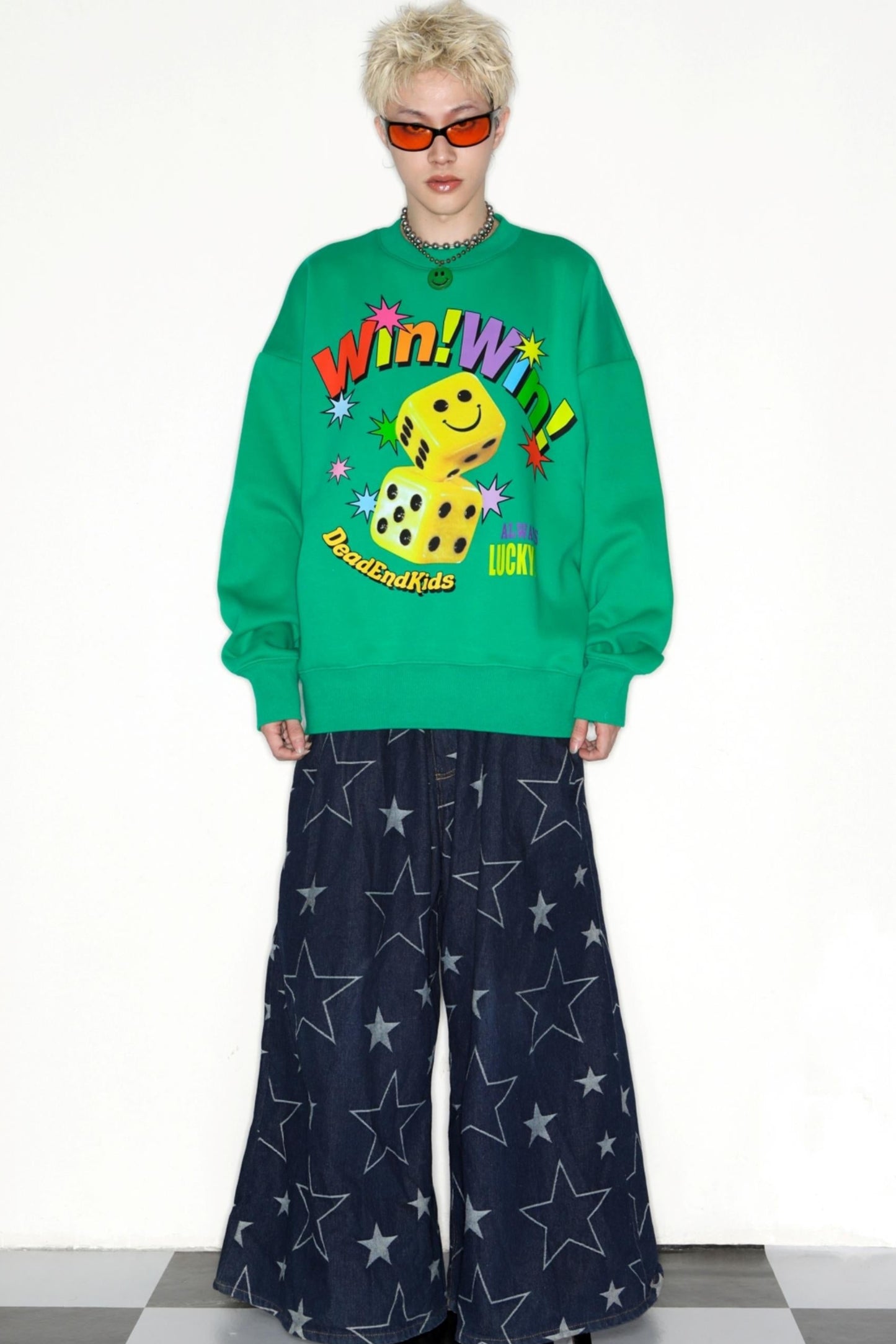 Smiley Dice Loose Sweat Top