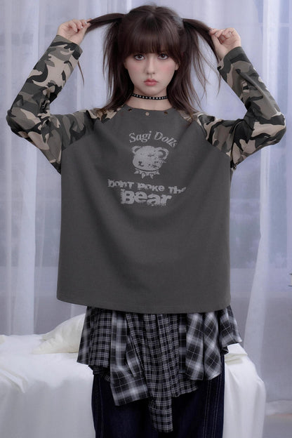 Camouflage Raglan Sleeve T-shirt