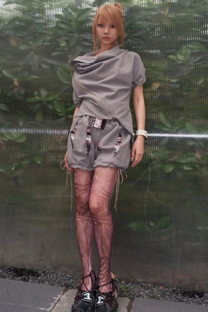 Asymmetrical Layered Collar Vest