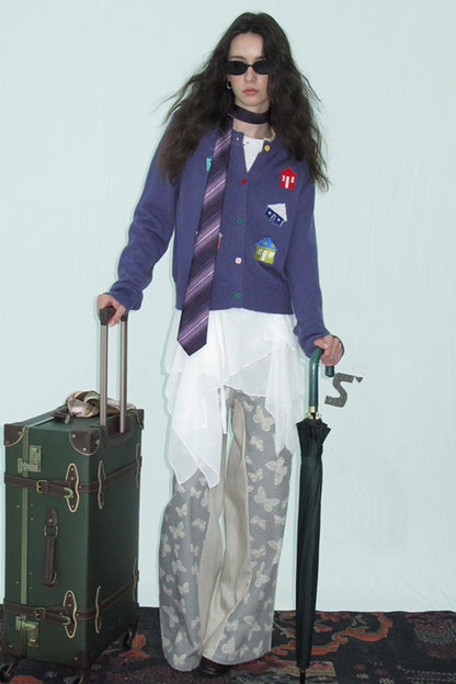 Jacquard Denim Jeans Pants