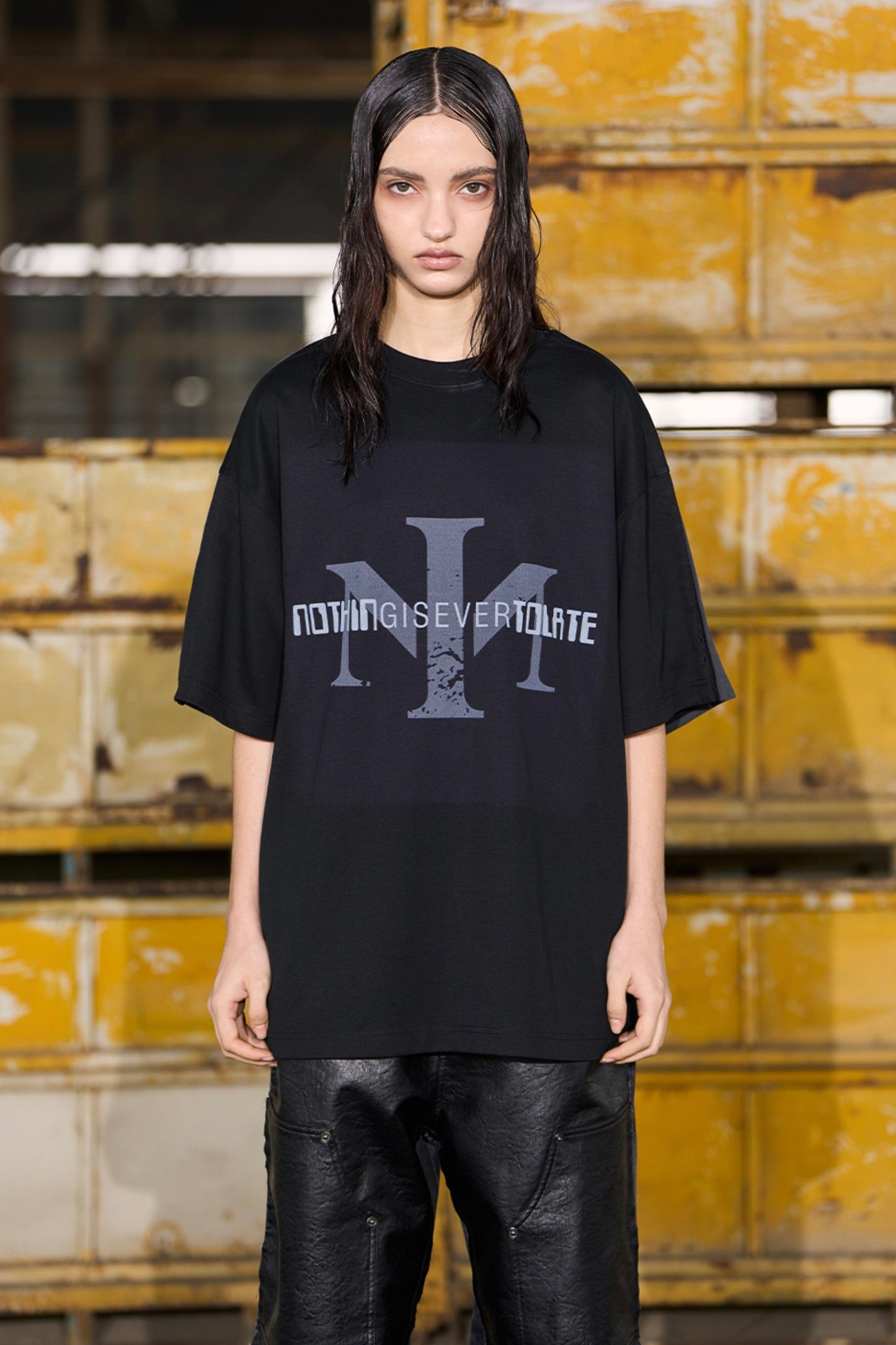 Short Sleeve Buckle Layered T-Shirt