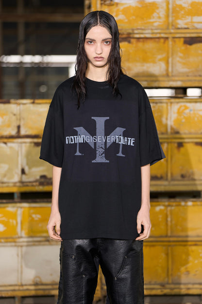 Short Sleeve Buckle Layered T-Shirt