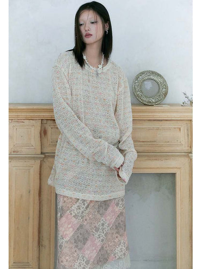 Colorful Dots Loose Pullover Knit