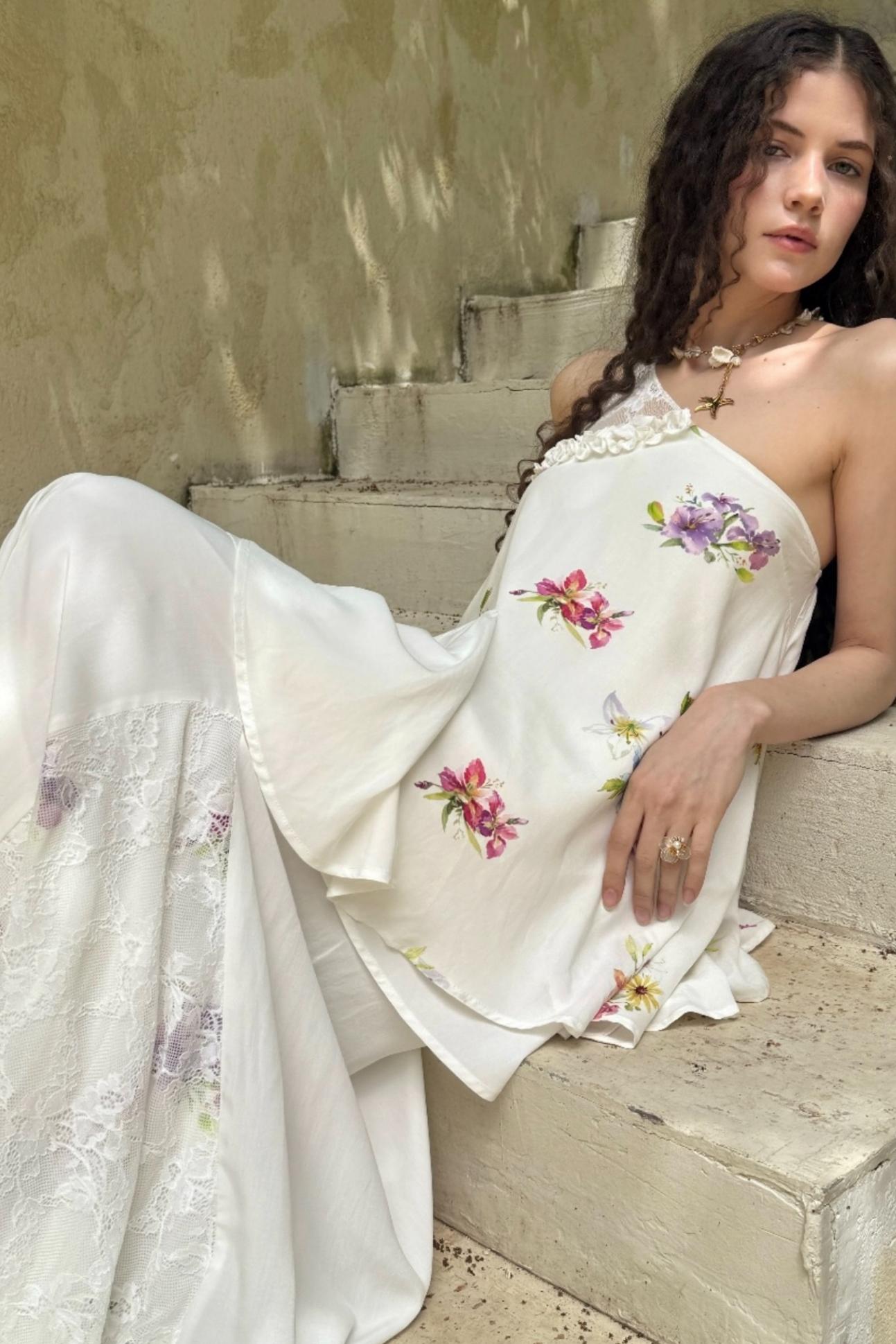 Lace Raglan Maxi Skirt Set-Up