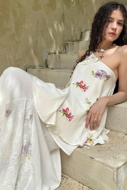 Lace Raglan Maxi Skirt Set-Up