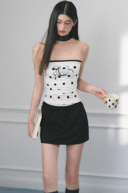 Original Puppy Print Fitted Top