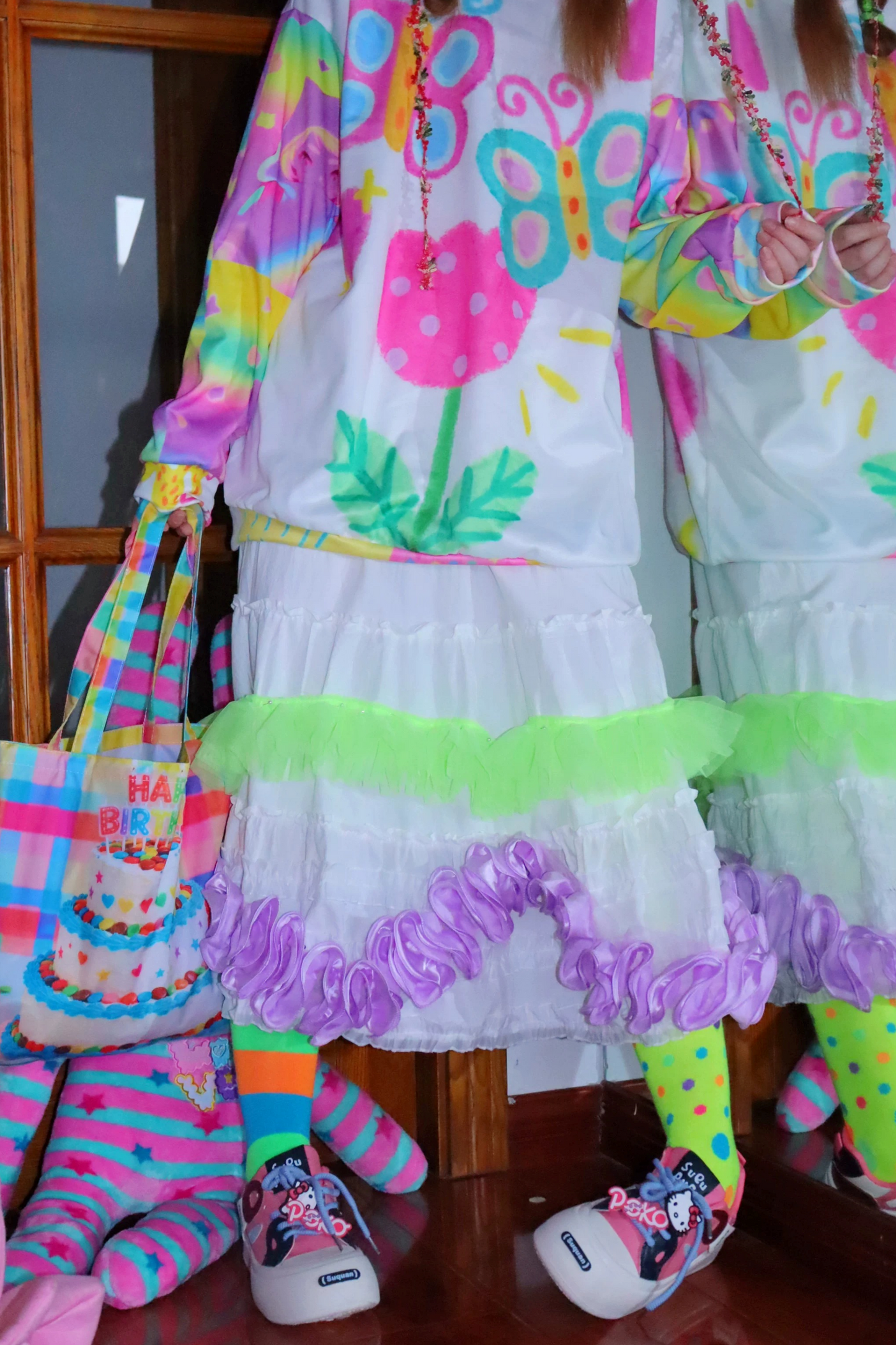 Y2K Lace-Up Puffy Skirt