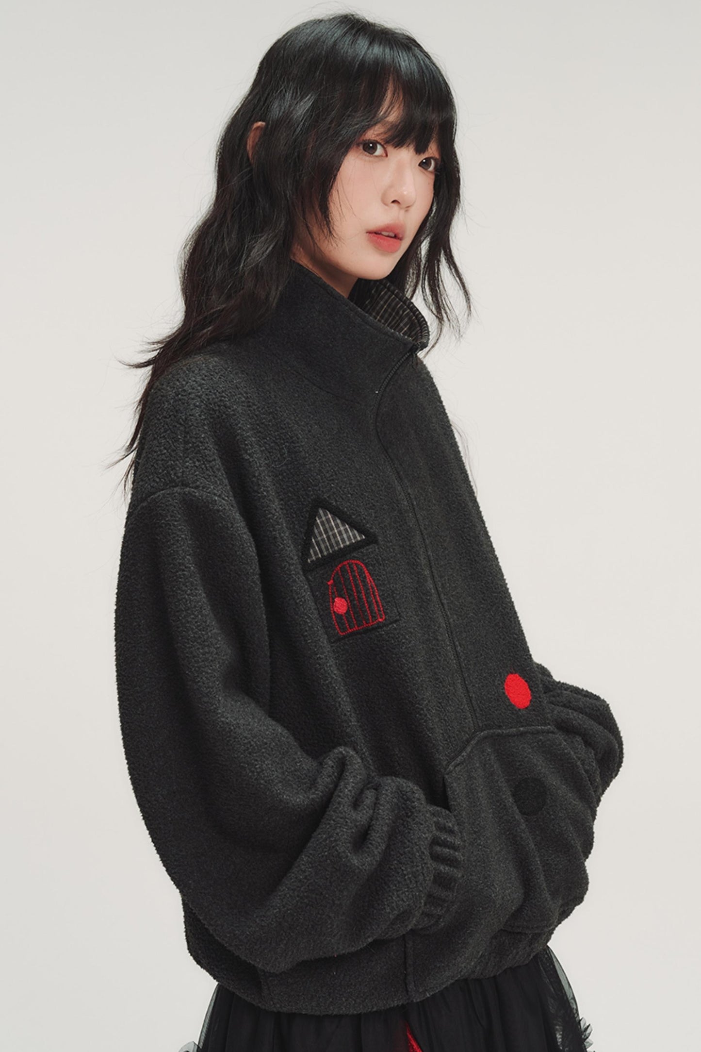 Colorful Plaid Fleece Sweatshirt