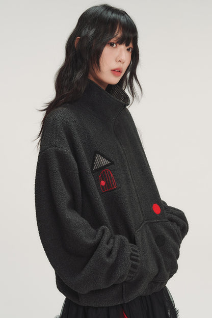 Colorful Plaid Fleece Sweatshirt