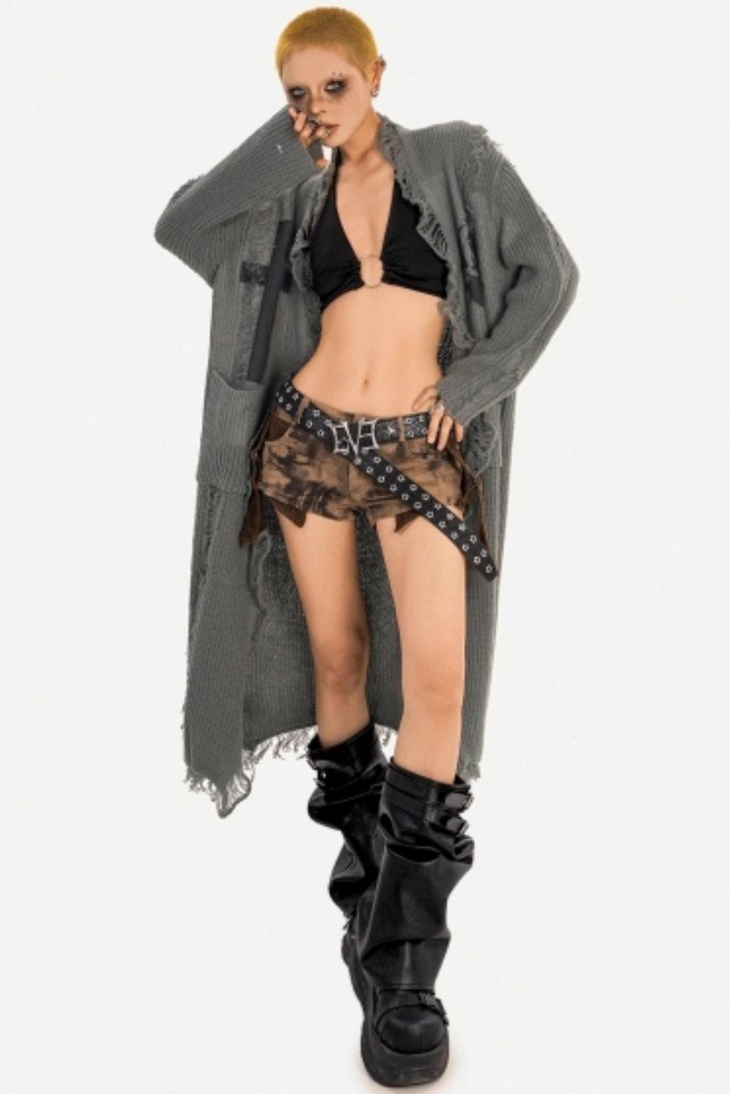 Retro Design Long Cardigan