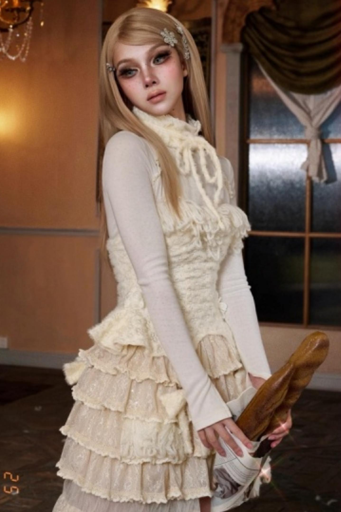 Slavic Elastic Turtleneck Top Set-Up