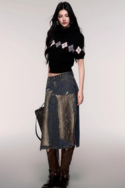 High Neck Short Sleeve Sweater