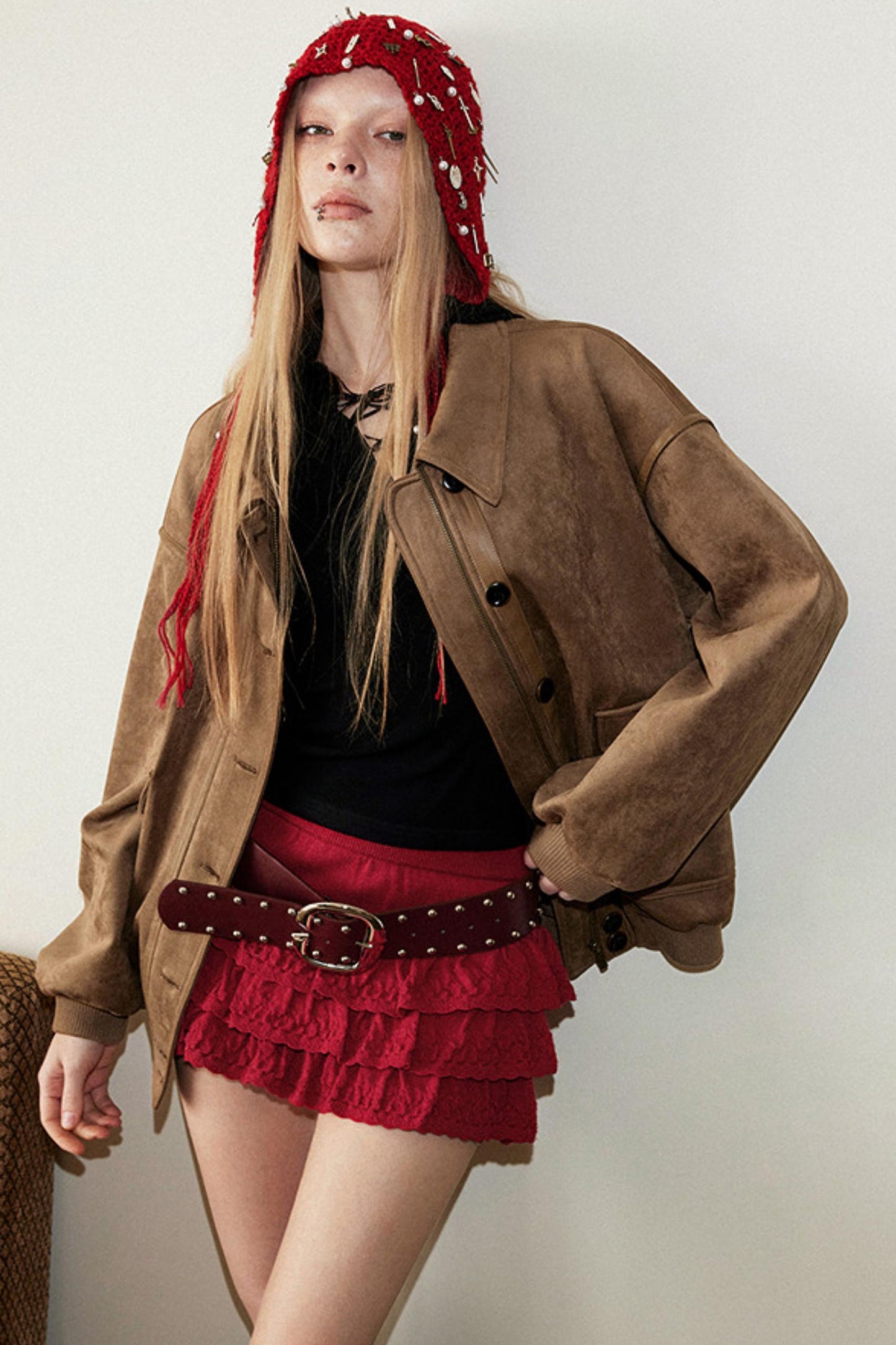 Retro Kunstlederjacke