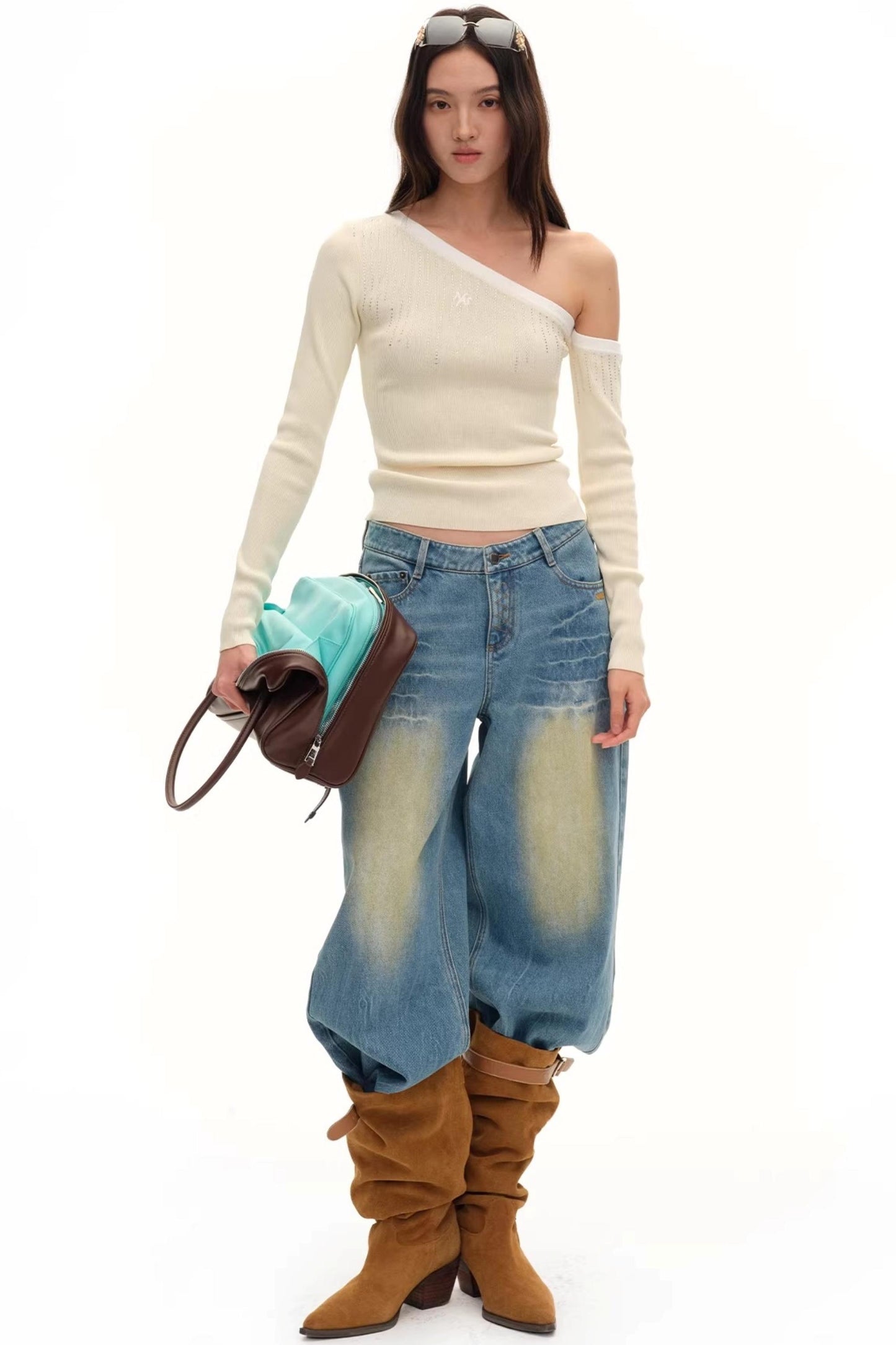 Vintage-Jeans mit weitem Bein